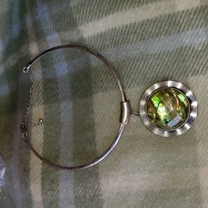 Vintage unique Necklace Choker Pendant Medallion Abalone folk art Hippie…